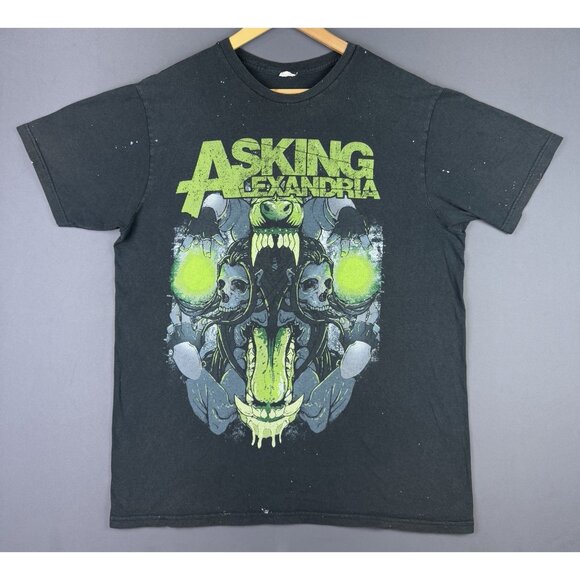 Vintage Y2K Asking Alexandria Rock Band Tee Black XL Tee Album Concert Tour Rare - Picture 1 of 14